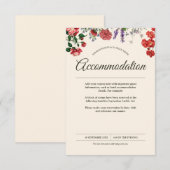 Carte D'accompagnement Hébergement de mariage de fleurs botaniques vintag (Devant / Derrière)