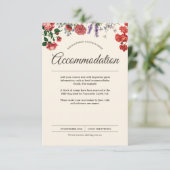 Carte D'accompagnement Hébergement de mariage de fleurs botaniques vintag (Debout devant)
