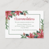 Carte D'accompagnement Hébergement de mariage de Noël Fleurs de Poinsetti (Devant)