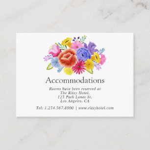 Carte D'accompagnement Hébergement de Mariage Floral Fiesta Mexicaine