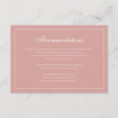 Carte D'accompagnement Hébergement de mariage formel Dusty Rose Script (Devant)