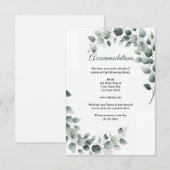 Carte D'accompagnement Hébergement de mariage simple Eucalyptus (Devant / Derrière)