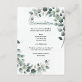 Carte D'accompagnement Hébergement de mariage simple Eucalyptus (Devant)