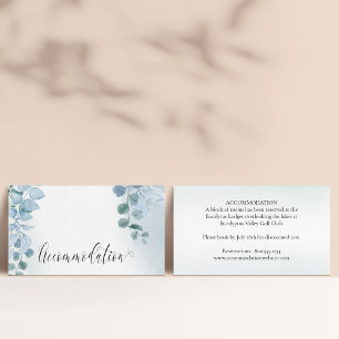 Carte D'accompagnement Hébergement élégant de mariage Dusty Eucalyptus