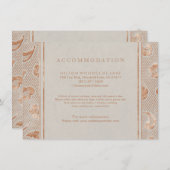 Carte D'accompagnement Hébergement en dentelle or Kraft (Devant / Derrière)