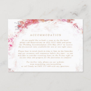Carte D'accompagnement Hébergement Fleurs Roses Printemps Romantique