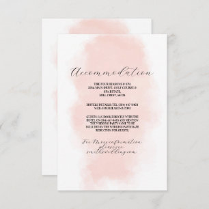 Carte D'accompagnement Hébergement Mariage Aquarelle Peach Laver