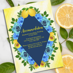 Carte D'accompagnement Hébergement Mariage Floral Lemon Sunny