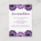 Carte D'accompagnement Hébergement Mariage Floral Violet (Devant)