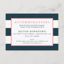 Hébergement Mariage moderne Marine et White Stripe