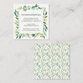 Carte D'accompagnement Hébergement Mariage Spring Green Botanics Herbes (Devant / Derrière)