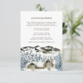 Carte D'accompagnement Hébergement Rustique Winter Mountain Insérer (Debout devant)