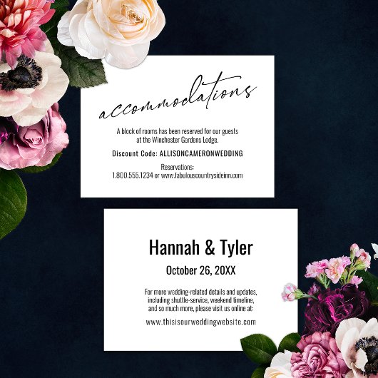 Carte D'accompagnement Hébergement simple et élégant contemporain