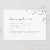 Carte D'accompagnement Hébergement vert minimal bleu poussiéreux (Devant)