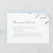 Carte D'accompagnement Hébergement vert minimal bleu poussiéreux (Devant / Derrière)