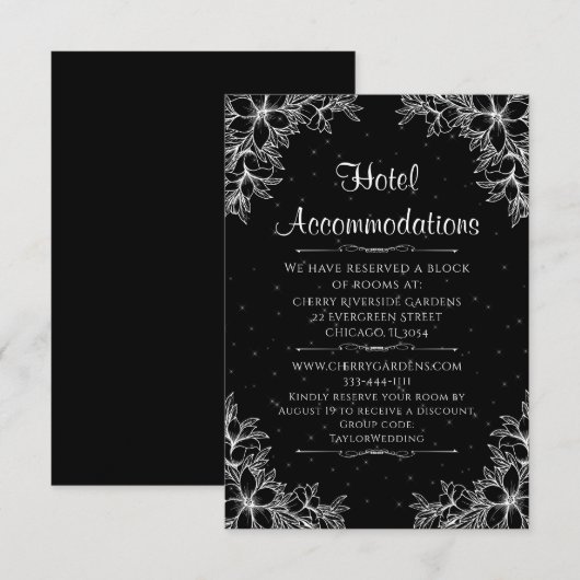 Carte D'accompagnement Hébergement White Ornate Mariage Hotel (Devant / Derrière)