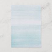 Carte D'accompagnement Hébergements bleu aquarelle. Détails du mariage (Dos)