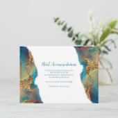 Carte D'accompagnement Hébergements de Mystical Abstrait Turquoise Gold (Debout devant)