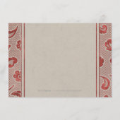 Carte D'accompagnement Hébergements en dentelle rouge Kraft (Dos)