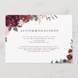 Carte D'accompagnement Hébergements fleuris bordeaux aquarelle