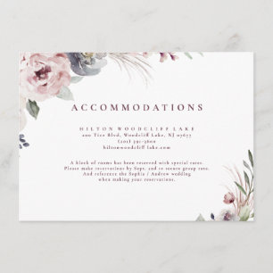 Carte D'accompagnement Hébergements fleuris de boho rose roux rustique