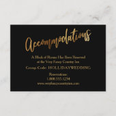 Carte D'accompagnement Hébergements Mariage Gold & Black modernes (Devant)