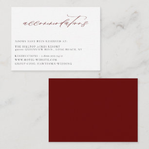 Carte D'accompagnement Hébergements Mariage Marsala Bourgogne