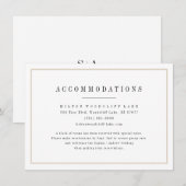 Carte D'accompagnement Hébergements mariage minimalistes sophistiqués (Devant / Derrière)