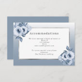 Carte D'accompagnement Hébergements mariages bleu poussiéreux flancs blan (Devant / Derrière)