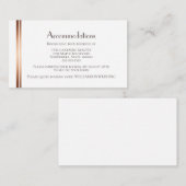 Carte D'accompagnement Hébergements Mariages en cuivre blanc (Devant / Derrière)