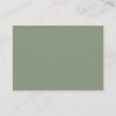 Carte D'accompagnement Hébergements Mariages en vert Sage couleur solide (Dos)