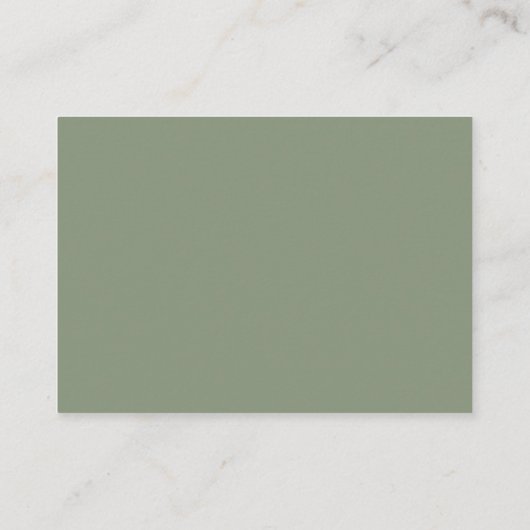 Carte D'accompagnement Hébergements Mariages en vert Sage couleur solide (Dos)