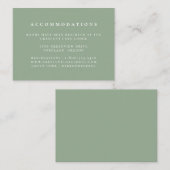 Carte D'accompagnement Hébergements Mariages en vert Sage couleur solide (Devant / Derrière)