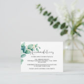 Carte D'accompagnement Hébergements Mariages Eucalyptus (Debout devant)