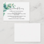 Carte D'accompagnement Hébergements Mariages Eucalyptus (Devant / Derrière)