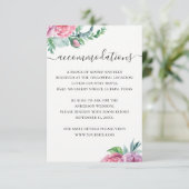 Carte D'accompagnement Hébergements mariages fleuris en bois d'aquarelle  (Debout devant)