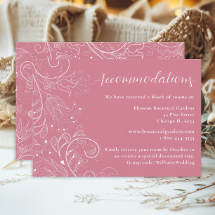 Carte D'accompagnement Hébergements Mariages Floraux Rose Dusty