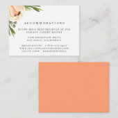Carte D'accompagnement Hébergements Mariages Peach Peony (Devant / Derrière)