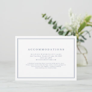 Carte D'accompagnement Hébergements minimalistes bleu poussiéreux élégant