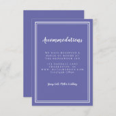 Carte D'accompagnement Hébergements Simple Periwinkle Mariage bleu (Devant / Derrière)