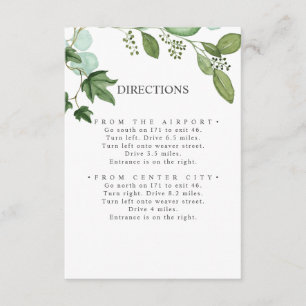 Carte D'accompagnement Hedera   Ivy Feuille Chic MARIAGE Directions