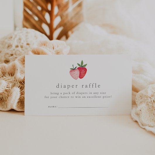 Carte D'accompagnement HEIDI Fraise Fille bébé Douche Déchets Raffle