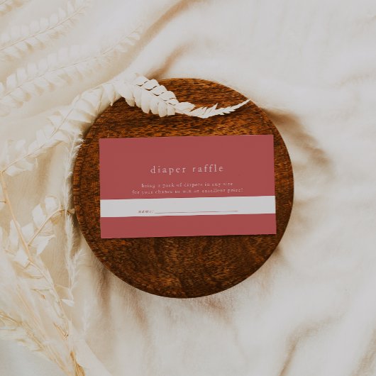 Carte D'accompagnement HEIDI Red Summer Simple Baby shower Déchets Raffle