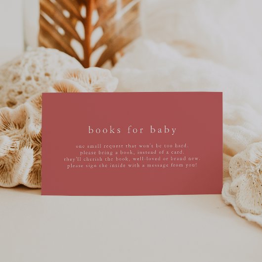 Carte D'accompagnement HEIDI Red Summer Simple Baby shower Livres pour bé