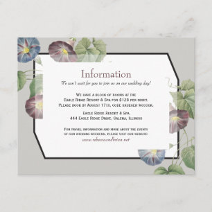 Carte D'accompagnement Heirloom moderne Matin Gloire Information Mariage