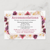Carte D'accompagnement Hellebore Floral Burgundy Wedding Accommodations (Devant)