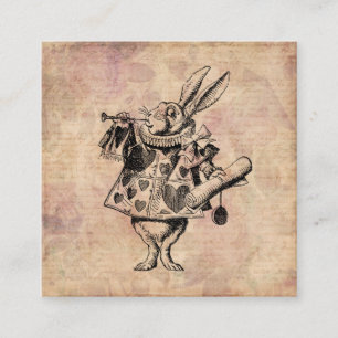 Carte D'accompagnement Herald White Rabbit Alice au pays des merveilles F