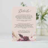 Carte D'accompagnement Herbe Boho Pampas | Fiche du boîtier Détails de la (Debout devant)