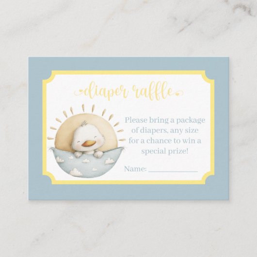 Carte D'accompagnement Here Comes the Son Diaper Raffle Card (Devant)