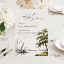 Heron Toile Country Calligraphy Détails de mariage